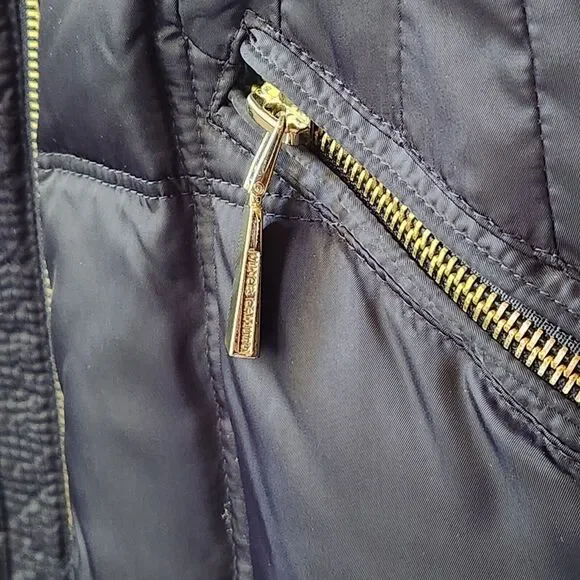 Vince Camuto Faux Fur Trim midweight down coat women XS Winter puffer - Picture 10 of 11